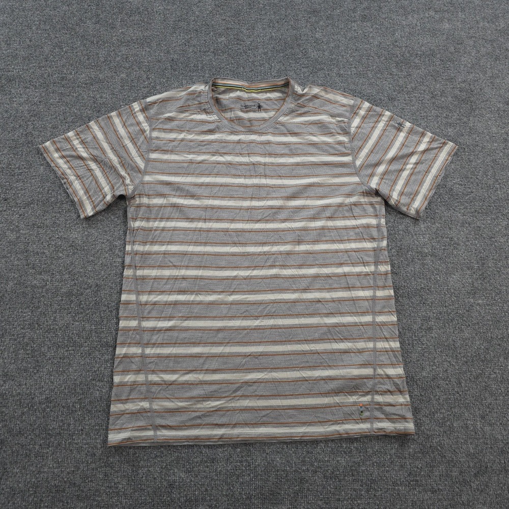 Smartwool Shirt Mens XL Gray Merino 150 Stripe Performance Hike Outdoors Base